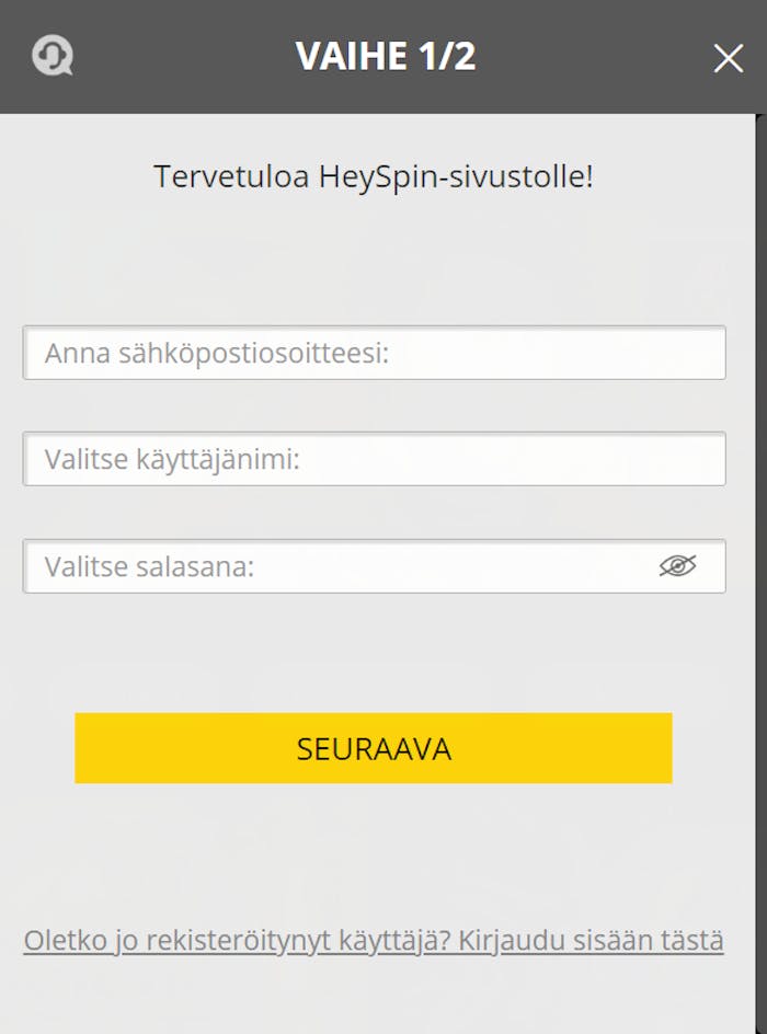 heyspinin login