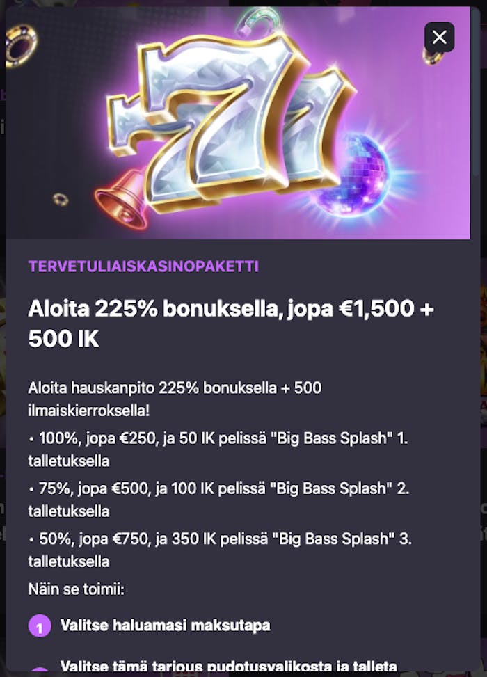 Hot Loot bonus on jaettu monelle ensimmäiselle talletukselle
