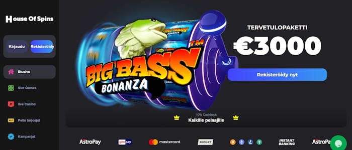 houseofspinsin tervetulotarjous