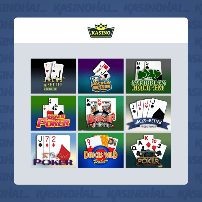 Kokeile eri pokerityyppejä