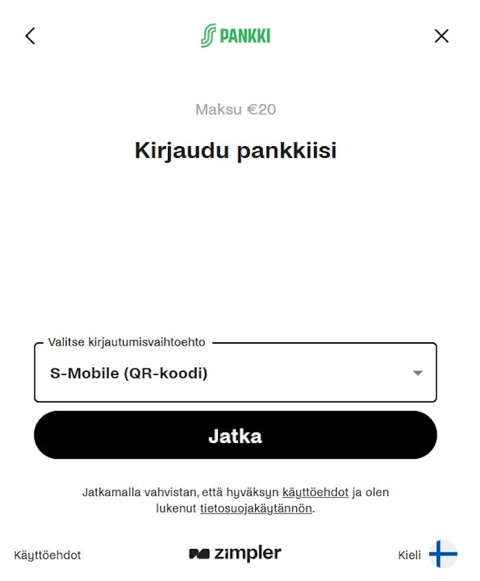 Huippu kasino pikatalletus Zimplerin kautta S-pankin verkkopankista.