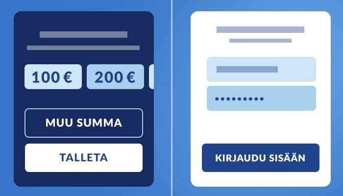 Kaksi kirjautumisvaihtoehtoa hybridikasinolla: yksi tallettamiseen ilman rekisteröitymistä ja toinen luomalla käyttäjätunnus