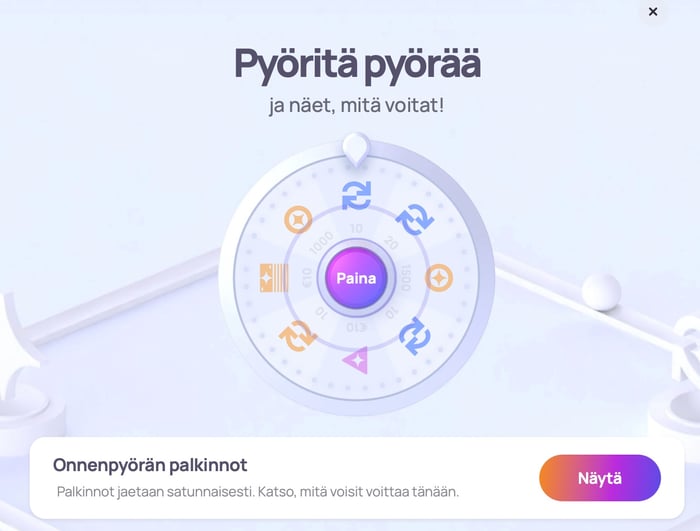 Onnenpyörä Hype-kasinolla.
