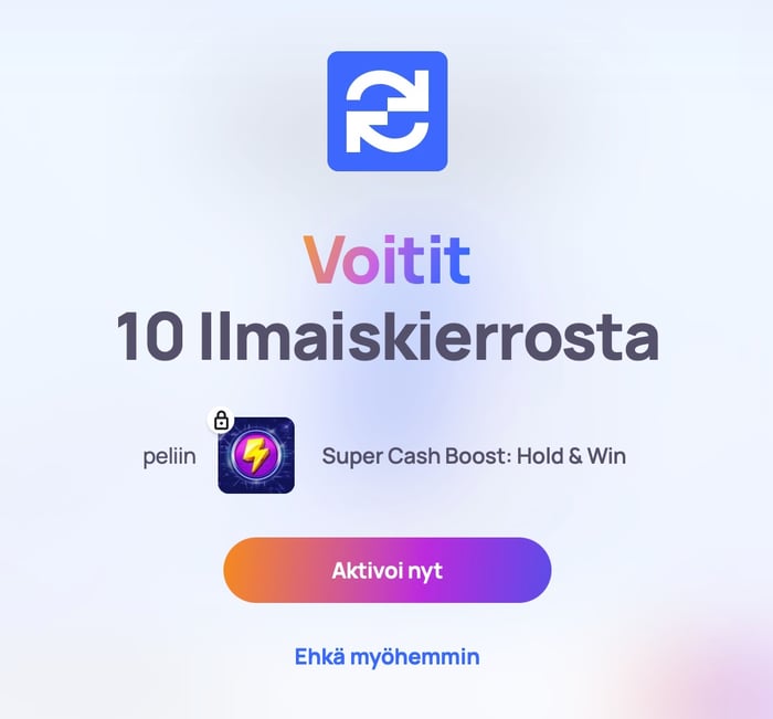 10 voitettua ilmaiskierrosta Super Cash Boost: Hold & Win -peliin.