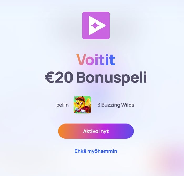 20 euron voitto Hypen bonuspelistä.