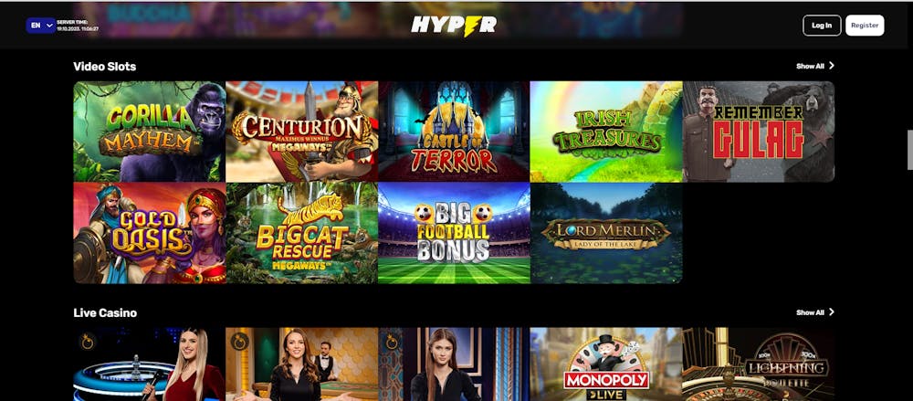 hypercasinon pelivalikoima