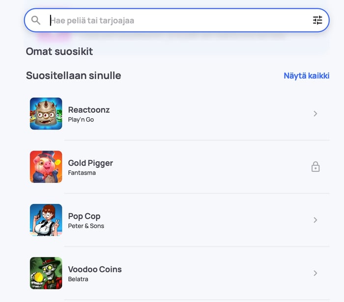 Suositeltuja pelejä Hype-kasinolla.