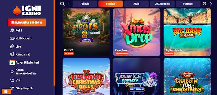 Igni Casinon kolikkopeleihin kuuluu loistavia vaihtoehtoja