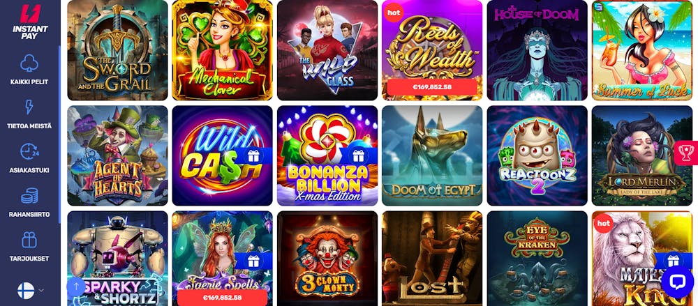 instantpaycasinon pelivalikoima