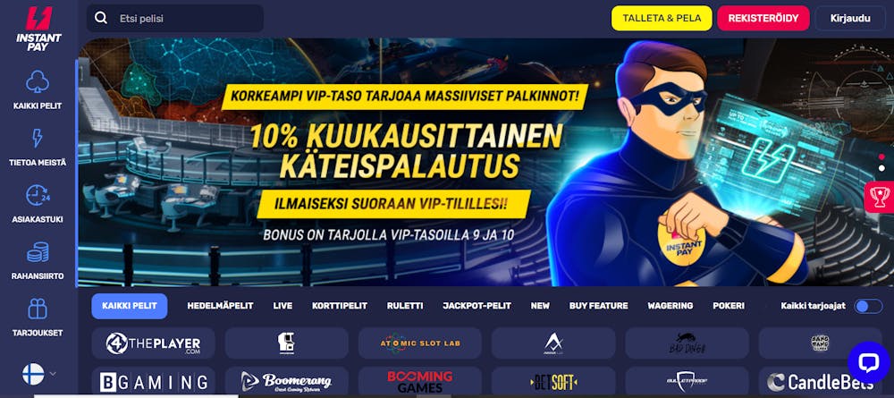 instantpaycasinon tervetulotarjous