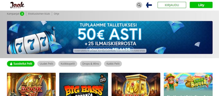 Jaak Casinon tervetulotarjous