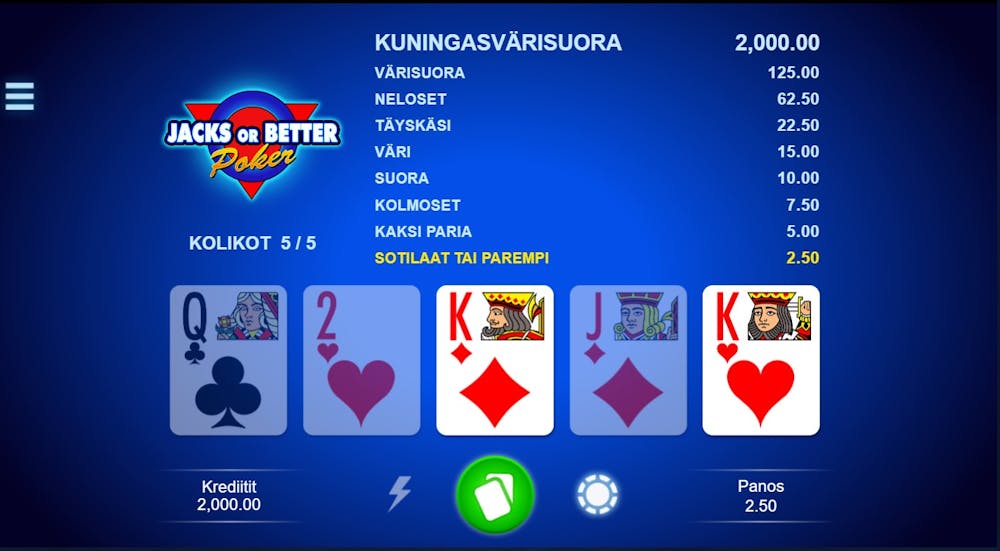 Jacks or Better videopokeri