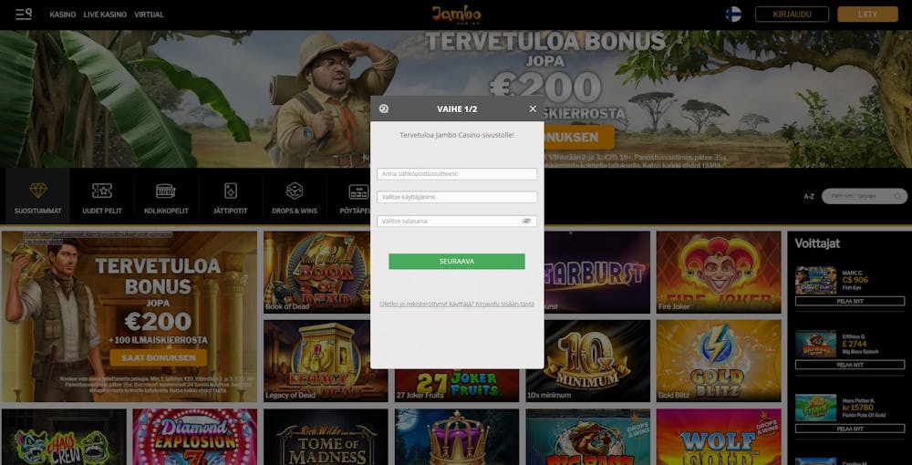 jambocasino Maksuvaihtoehdot