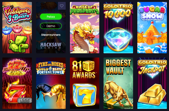 Jeffbetin kolikkopeleistä löytyy muunmuassa Biggest Vault