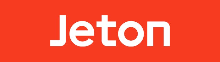 Jeton-maksutavan logo punaisella taustalla