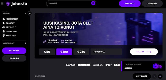 Joker.io Casinon peliaula, jossa on esill? tervetuliaisbonus