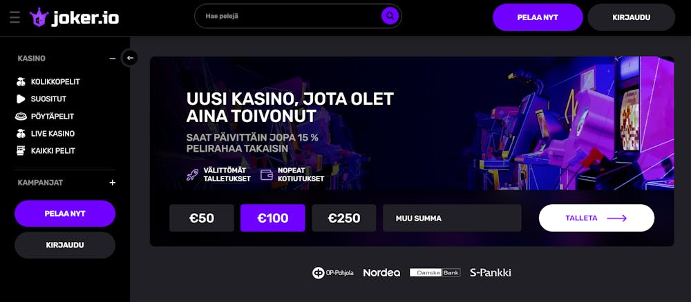 joker.io:n tervetulotarjous