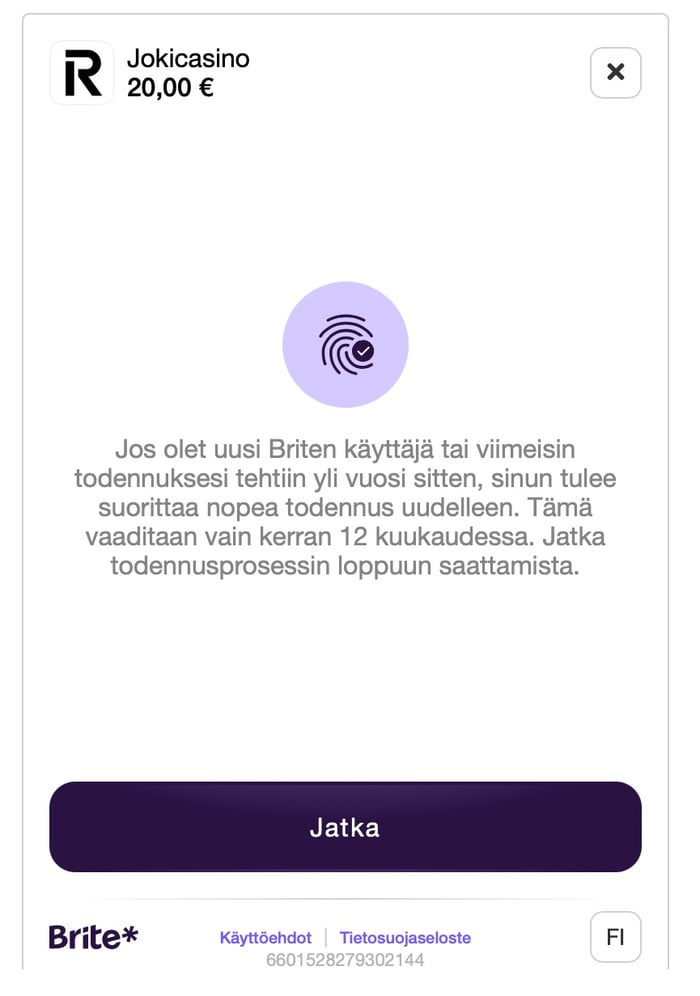 Joki Casinon tunnistautuminen tehdään pankkitunnuksilla.