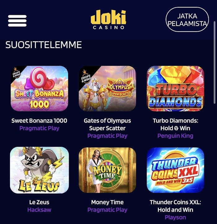 Kolikkopelien valikoima Joki Casinolla sisältää hauskoja pelejä kuten Le Zeus
