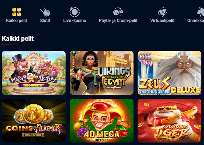 Kolikkopelejä Jupi Casinon peliaulassa