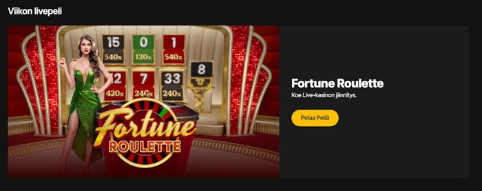 Just Casino valitsee joka viikko viikon live pelin, jota suositella.