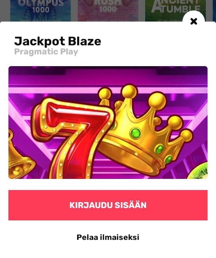 JustSpin kokeile demo