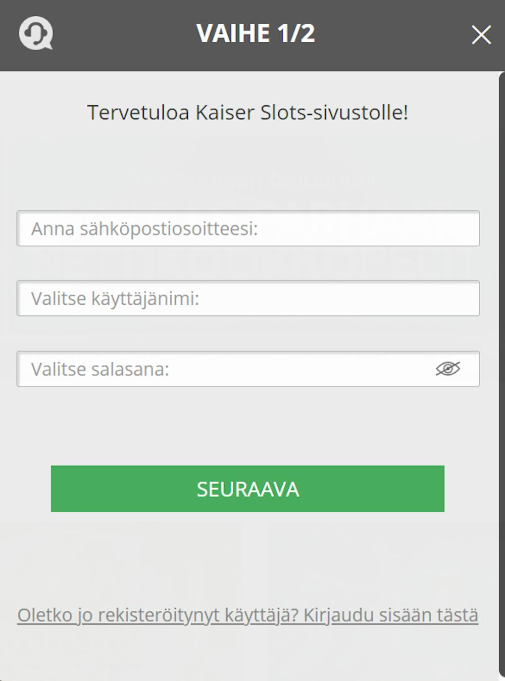 kaiserslotsin login