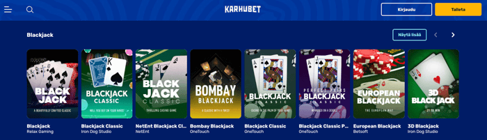 Karhubet blackjack-aula
