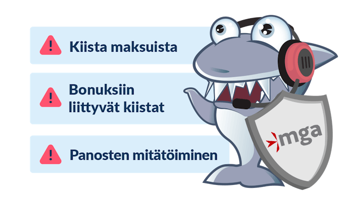 Kasinohai selittää miten kiista maksuista, bonuksista tai panoksista voi johtaa MGA-lisenssin menettämiseen