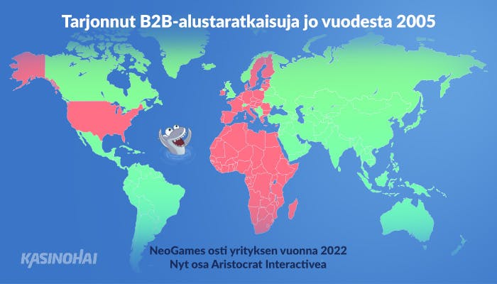 Aspire Globalin toiminta-alueet Eurooppa, Amerikka ja Afrikka kartalle merkittynä.