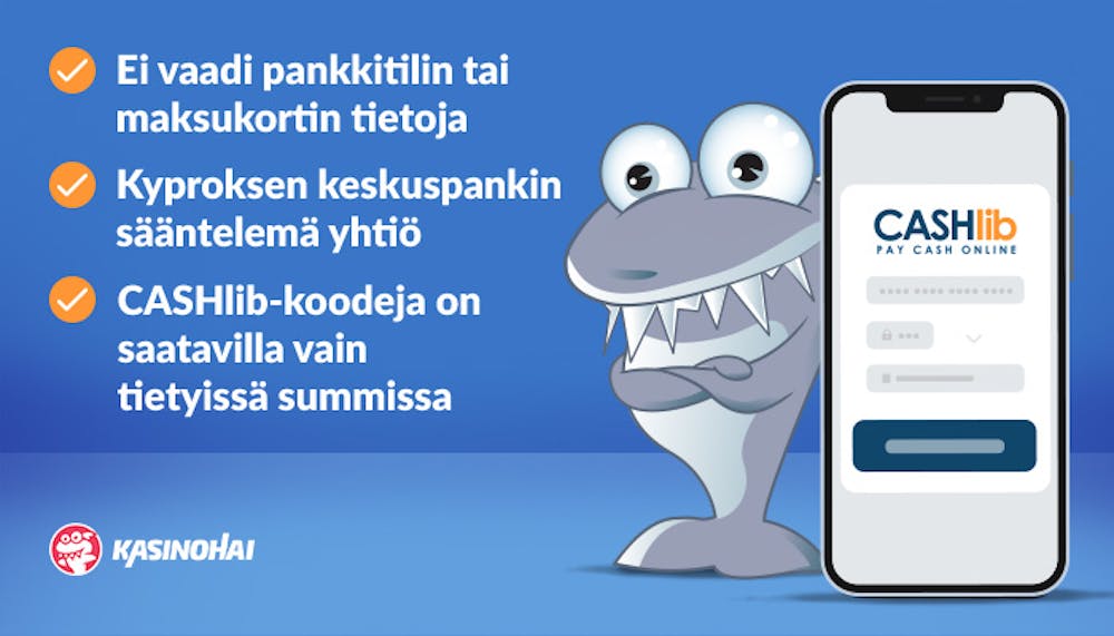 Kasinohai esittelee cashLIBin turvallisuusominaisuuksia, kuten, että Kyproksen keskuspankki säätelee sen toimintaa