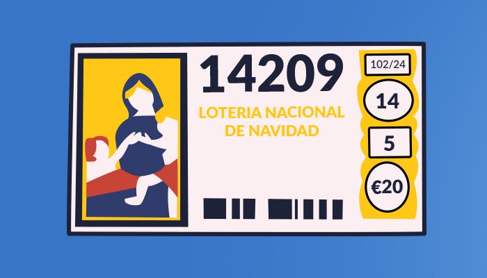  El Gordo kuponki, jossa on numero 14209.
