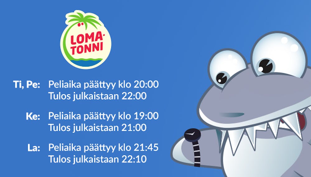 Kasinohai katsoo rannekelloaan, jotta se ei menetä Lomatonni peliaikaa minään arvontapäivänä.