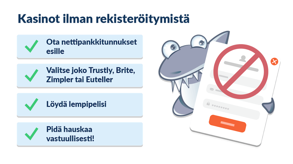 kasinoilmanrekisteroitymistamuistilista