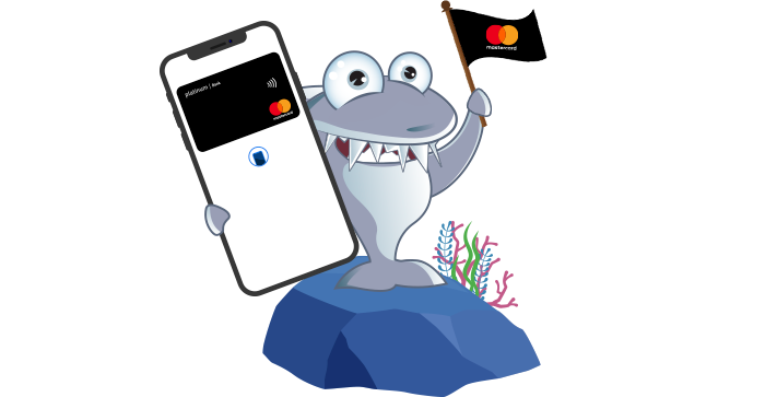 Kasinohai ja Mastercard-maksukortti mobiilissa