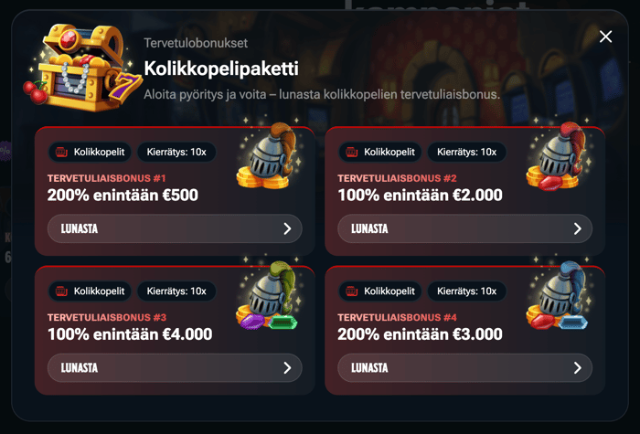 Kingdom Casino tarjoaa uskomattoman valikoiman bonuksia uusille pelaajille