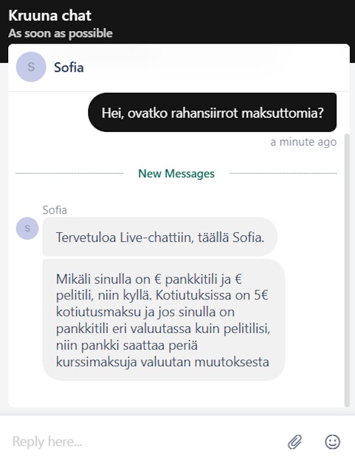 Kruuna Casino asiakaspalvelu