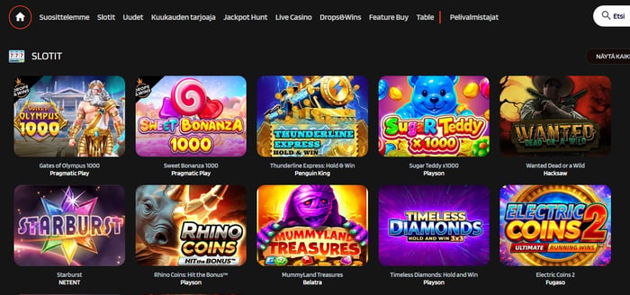 Kumobet Casinon kolikkopeliaula.
