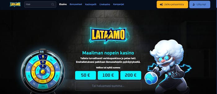 lataamon tervetulotarjous