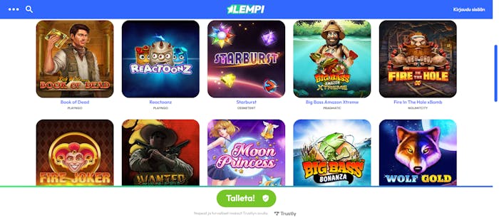 lempi casinon pelivalikoima