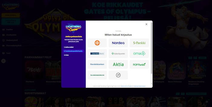 lightning casino Maksuvaihtoehdot