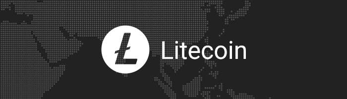 Litecoinin logo tummaa taustaa vasten