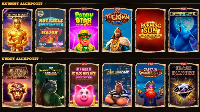 Kuumat jackpot pelit sisältävät jättimäisiä voittoja