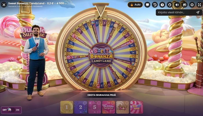 Sweet Bonanza Candyland -peli käynnissä LolaJack Casinolla.