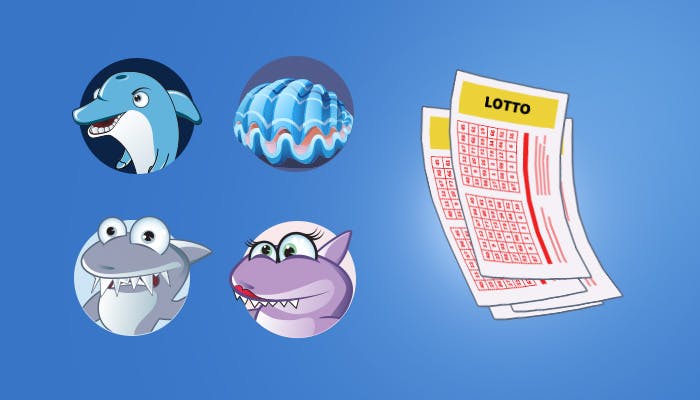 Kasinohai ja kaverit ovat osallistuneet lottoon porukassa. Kuvassa Kasinohain lisäksi kolme kaveria ja lottokuponkeja.