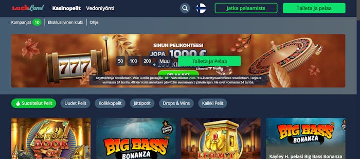 lucklandin tervetulotarjous
