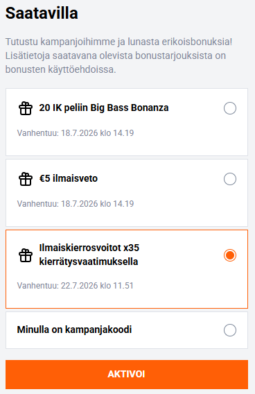 Ilmaiskierrosvoittojen kierrätyksen aktivointi Luck Leopard -kasinolla.