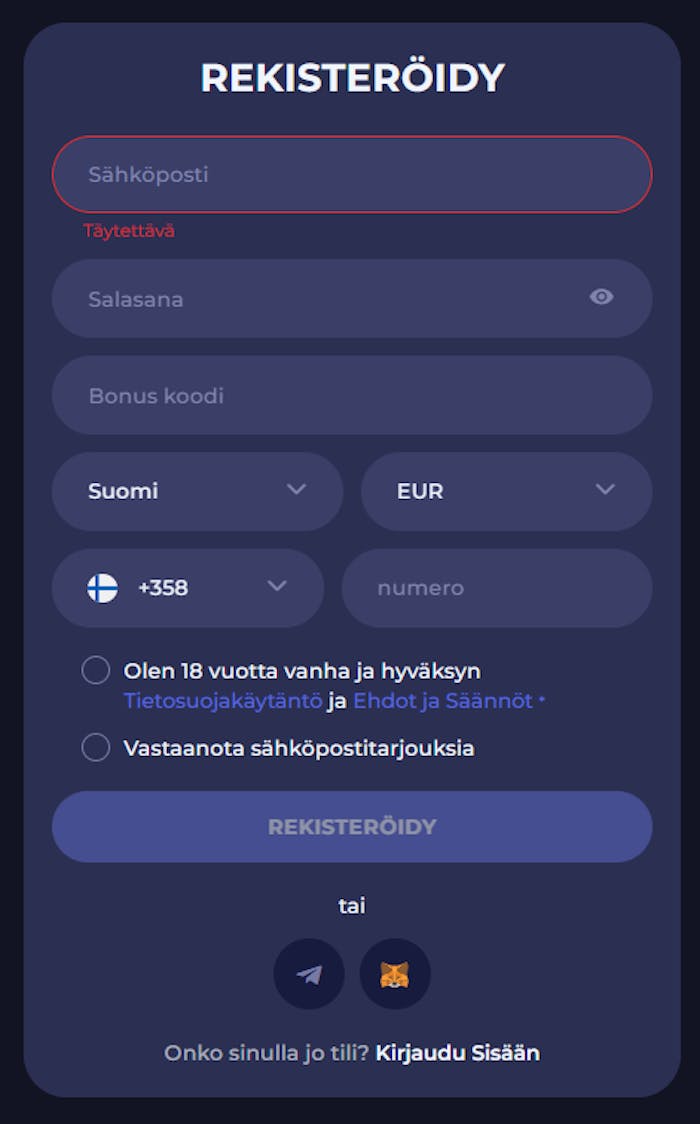 Luckyfriends ei ole kasino ilman rekisteröitymistä.