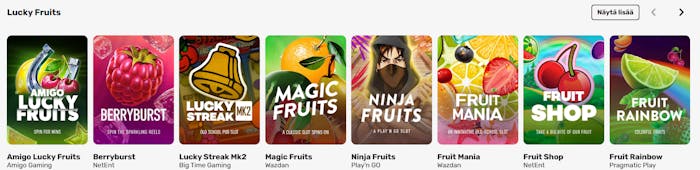 luckyfruitsin pelit
