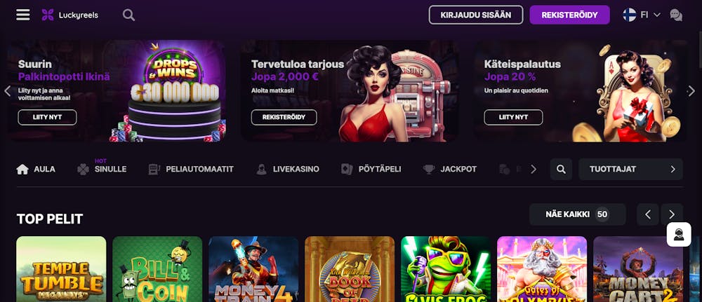 luckyreelsin tervetulotarjous